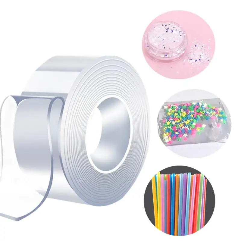 Bubble Blowing Nano Tape Blowable Double Sided Tape Glitter Nano Tape Sticky Ball Tape DIY Crafts Kids Decompression Toy