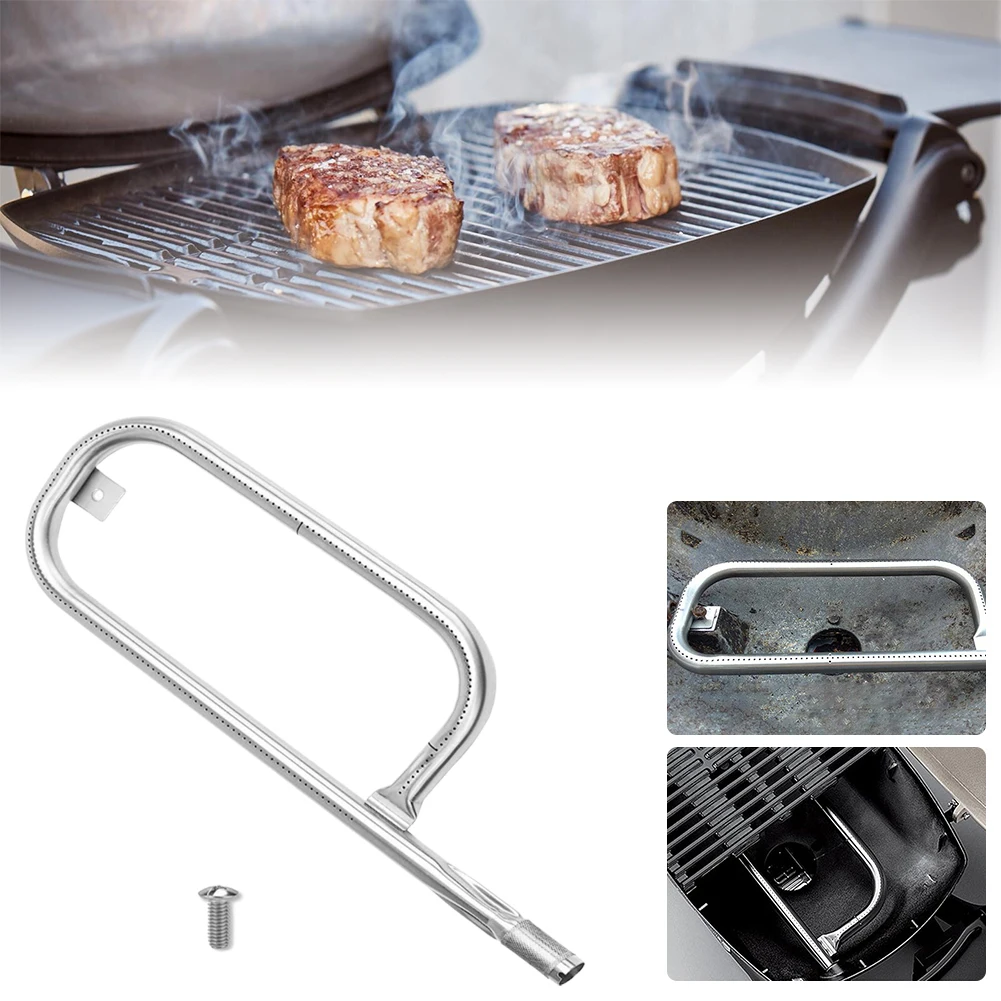 Grill Burner Tube Replacement 304 Stainless Steel Grill Burner Replacement Part for Weber Q100 Q120 Q1000 Q1200 BabyQ Model - view 5