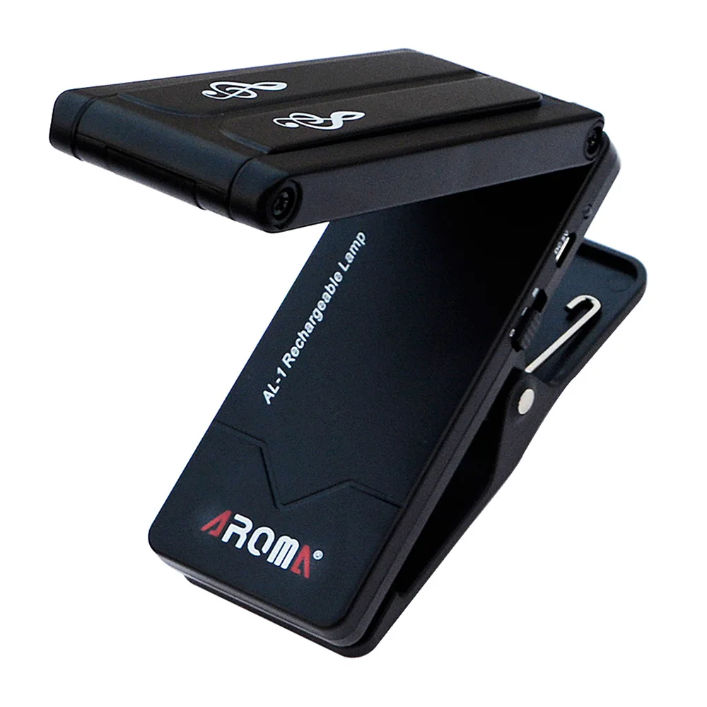 Aroma AL-1 soporte de música Clip de luz en hoja LED recargable lámpara de lectura hoja de música USB luz de escenario luz LED portátil Universal