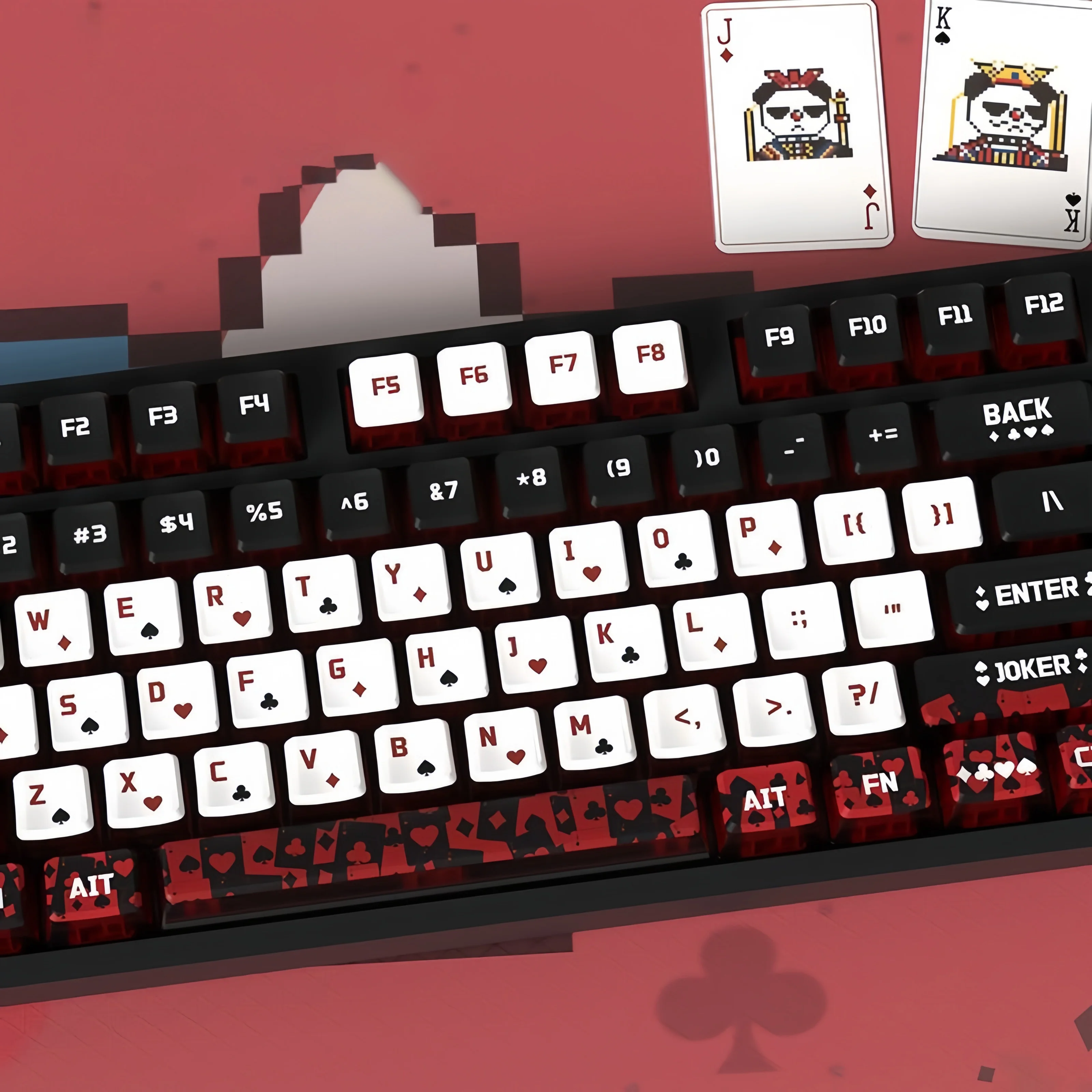130 Keys Joker Themed Pudding Translucent Keycaps DYE-Sub Custom PBT PC Keycap for Cherry Gateron MX Switches Keyboards
