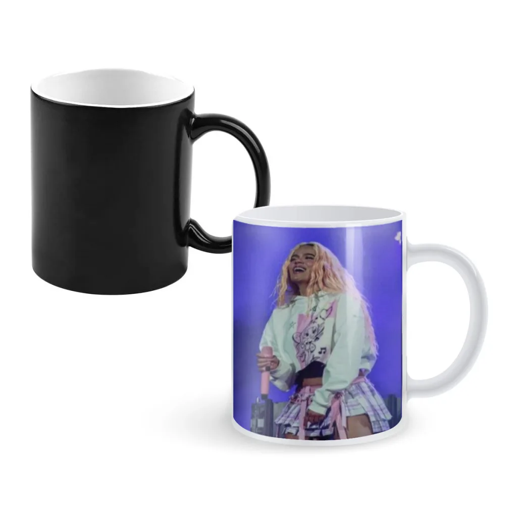 Singer karol g Mug Character Stylish Porcelain Mug Hot Chocolate The Changes Color Cheap Cups