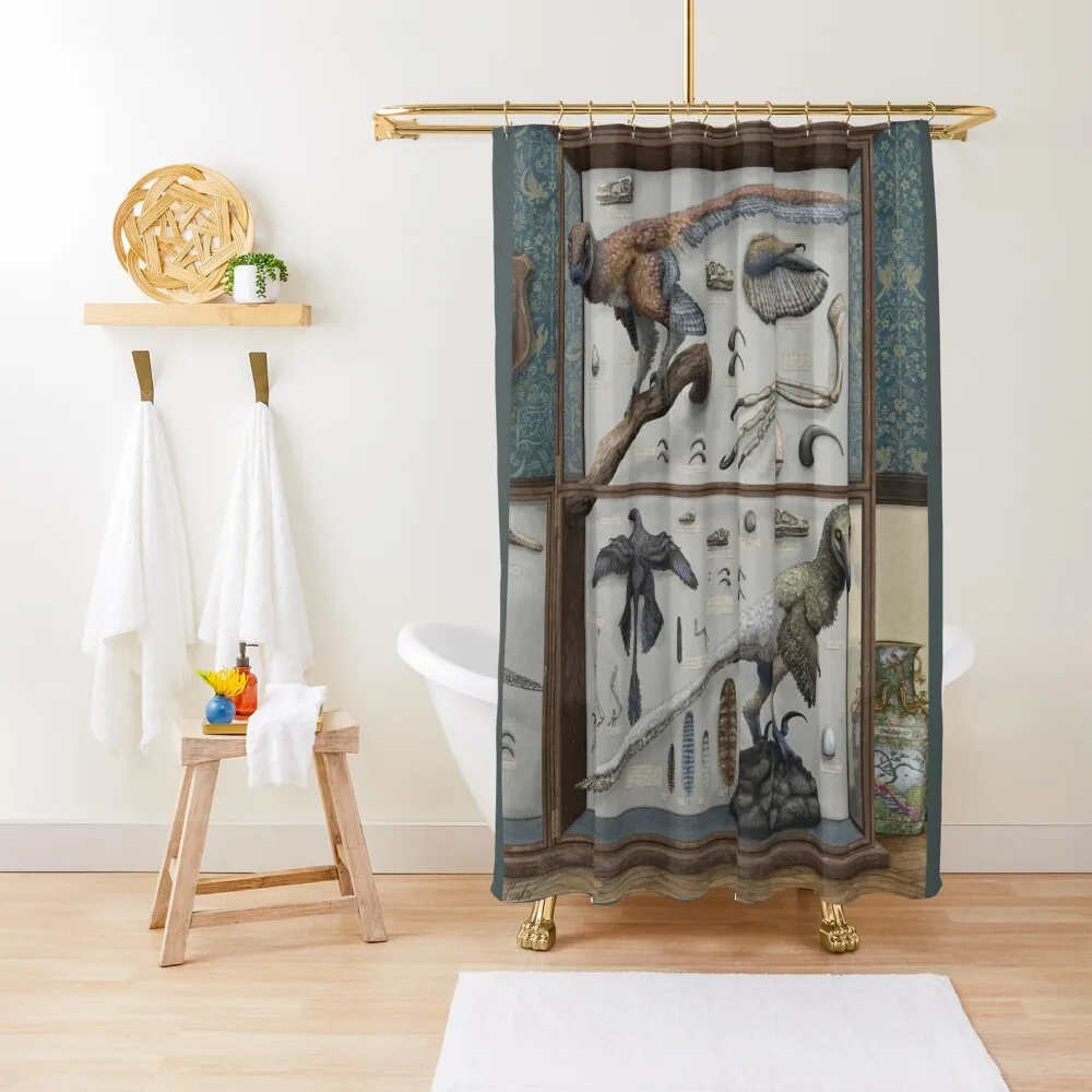 Dromaeosaur Taxidermy Cabinet Shower Curtain Shower Set For Bathroom Shower For Bathrooms Bathtub Curtain