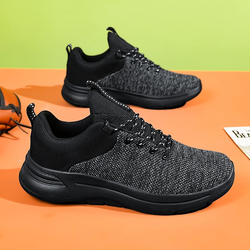 

Summer Breathable Comfortable High Quality Men's Flying Woven Casual plus Size Men's Sneaker Lightweight Men's Shoes