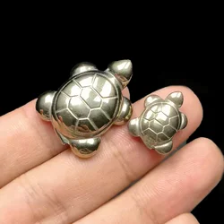 Wholesale Cute Pyrite Turtle Statue Yellow Iron Pyrite Tortoise Figurine with Hole Crystal Carving For DIY Pendant Gifts