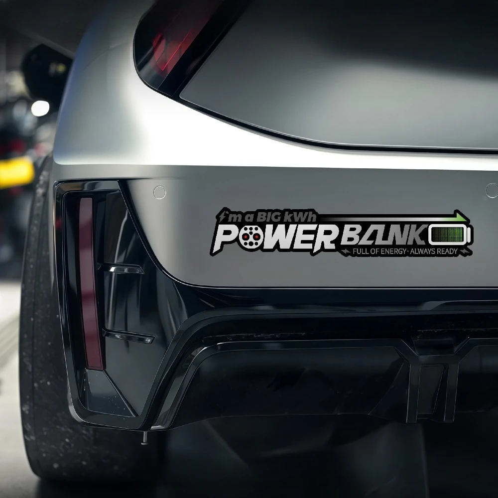 1PC Power Bank Letter Graphic Vinyl Decal, Waterproof For Truck Window, Motorcycle, Laptop, Water Bottle & Luggage - view 6