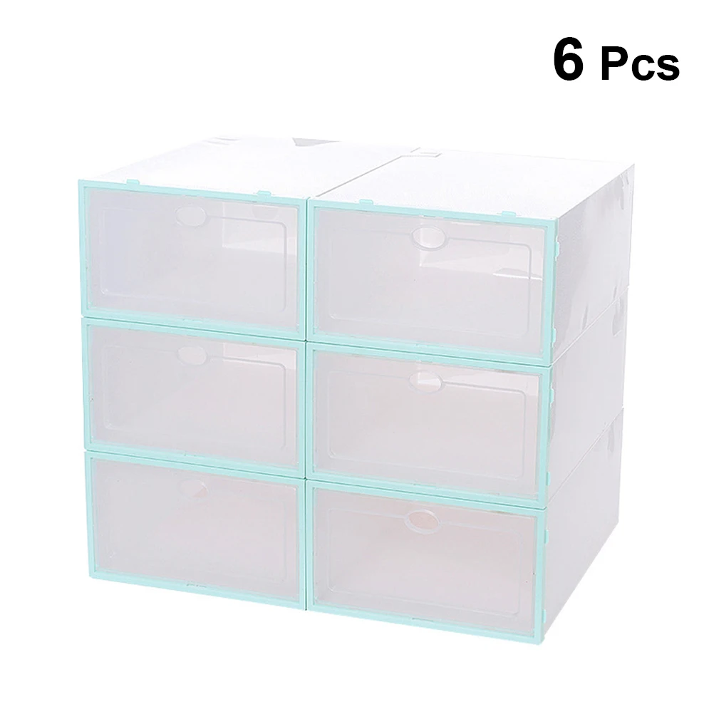 

Thickened Transparent Shoe Box Stackable Clear Storage Container Organizers Shoes Bin Keep Clean Shaped Ideal Small Spaces Dorm