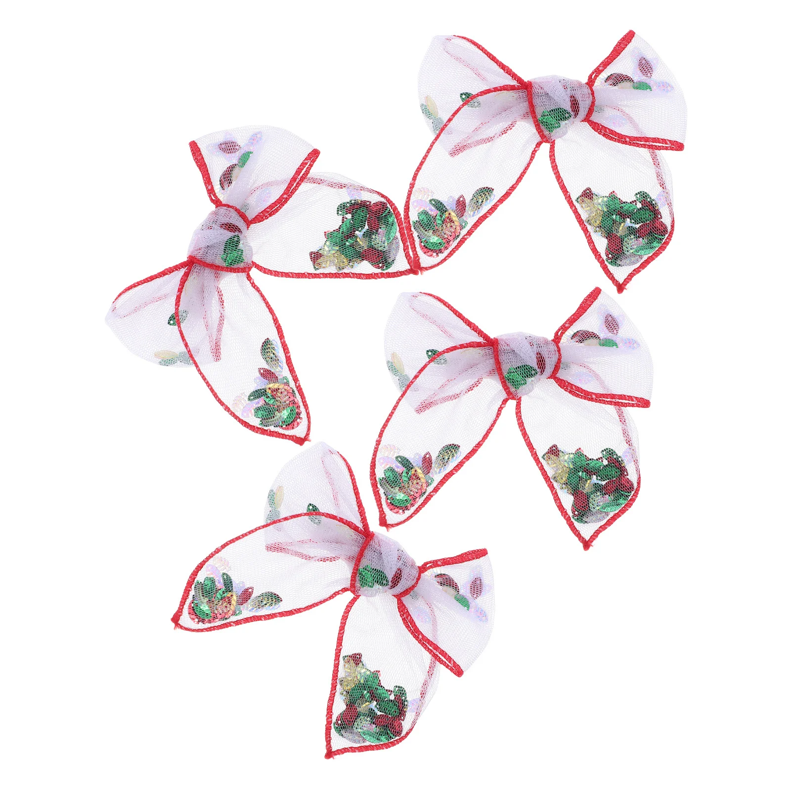 

4Pcs Elegant Mesh Tulle Hair Claws for Girls Bowknot Barrettes Ruffled Bow Hair Clips Sweet Charm Birthday Party School Holiday