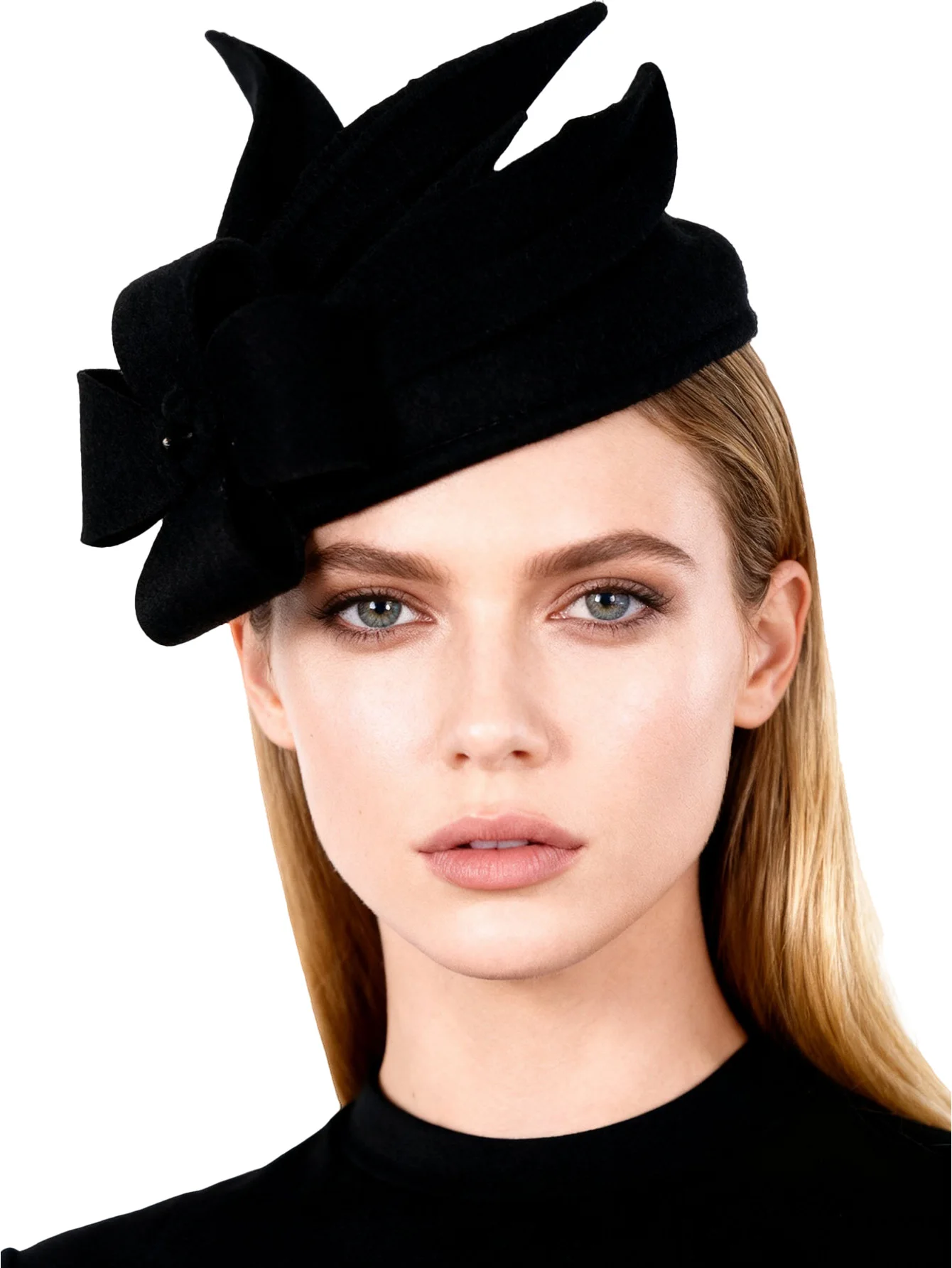 FS Wool Felt Fascinators Hats For Women Elegant Flower Black Pillbox Hat Vintage Wedding Dress Fedoras Church Ladies Formal Caps