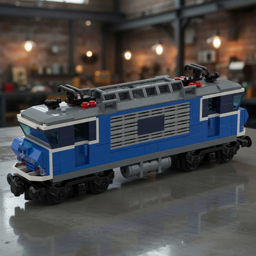 

MOC French BB7200 Electric Locomotive Building Blocks Classic Railway Train Model Bricks DIY Hobbyist Assembly Gift