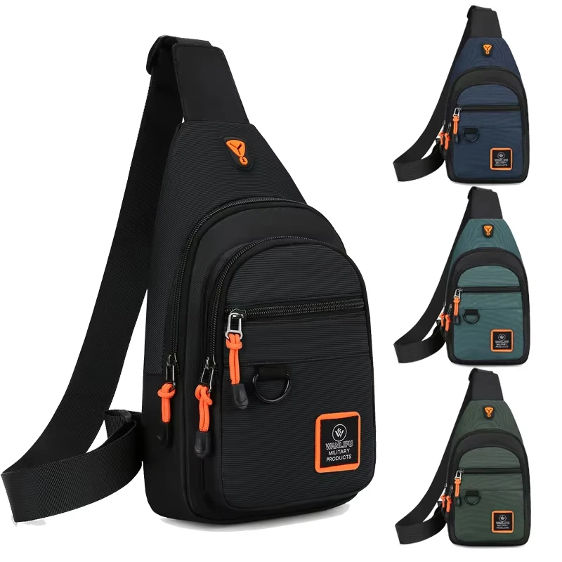 

Fashion Oxford Cloth Men Sports Bag Outdoor Portable Chest Bag Zipper Anti-theft Messenger Bag Casual Large Capacity Phone Bag