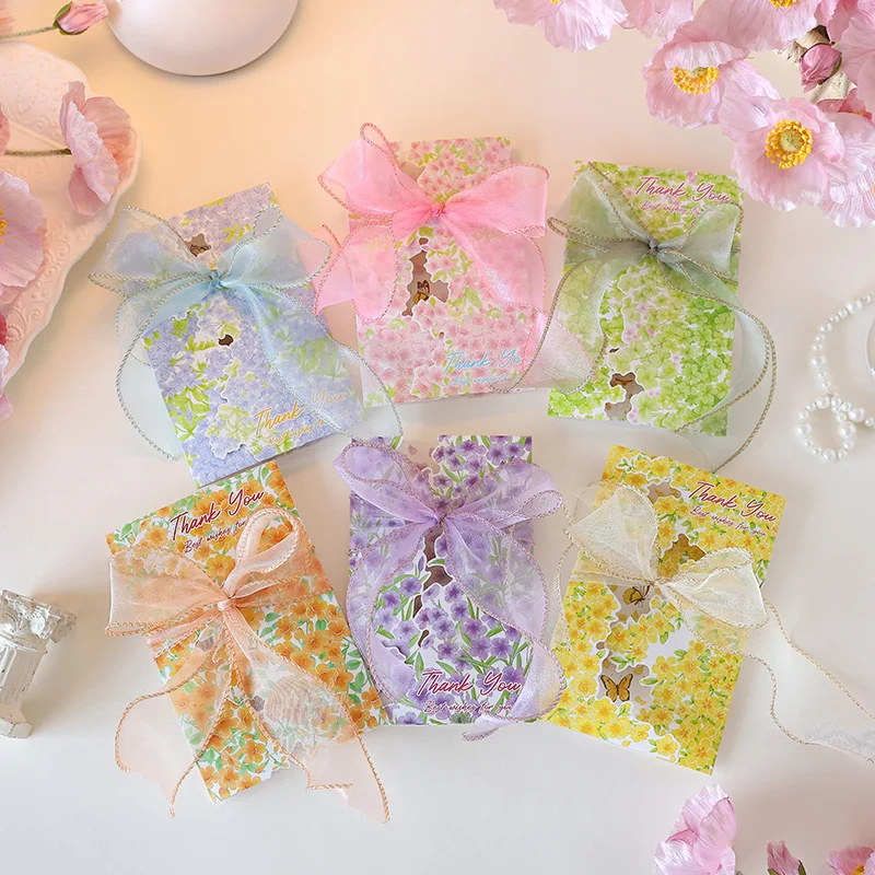 

10Pcs Birthday Flowers, Ribbons, Greeting Cards, Romantic Cards, Thanksgiving, General, Teacher's Day, Florist Greeting Cards