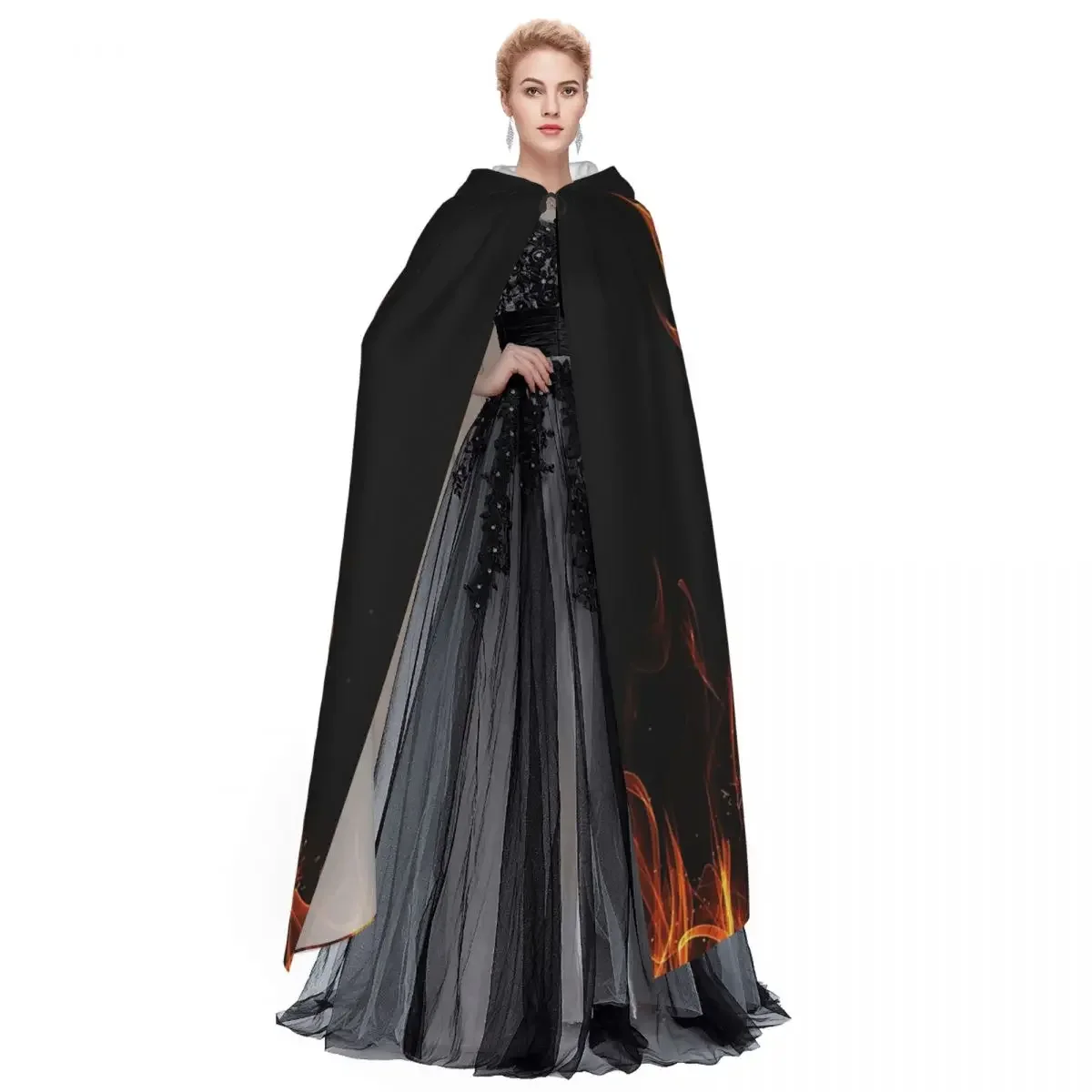 Custom Phoenix Mythical Bird Long Hooded Cloak Witch Medieval Costume Cosplay Cape HalloweenParty Adult Unisex