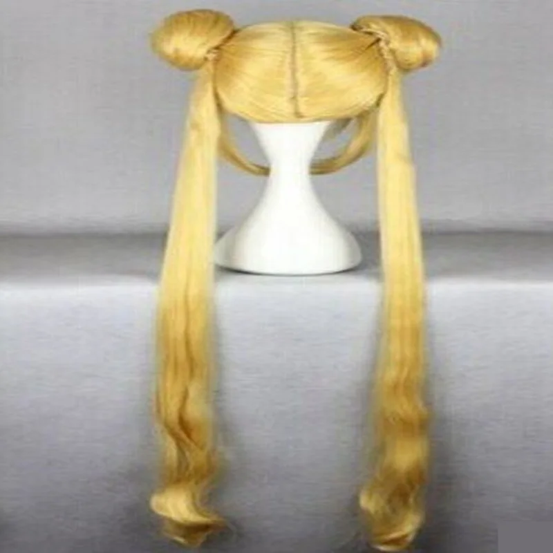 Sailor Moon Blonde Two Braids Long Wavy Wig