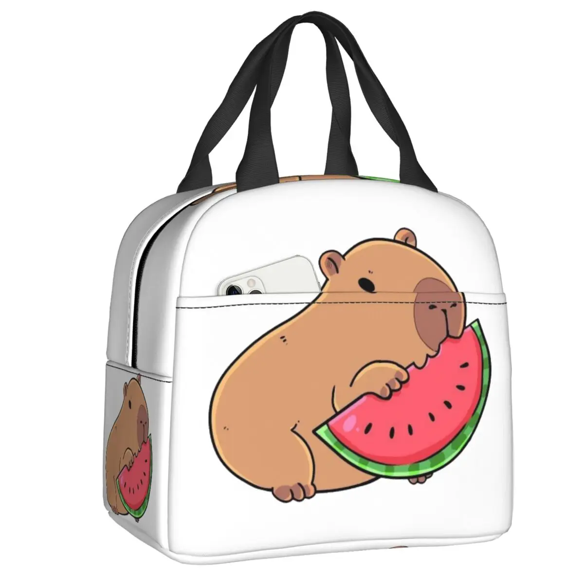 Custom Capybara Insulated Lunch Bag for Women Leakproof Thermal Cooler Lunch Tote Beach Camping Travel