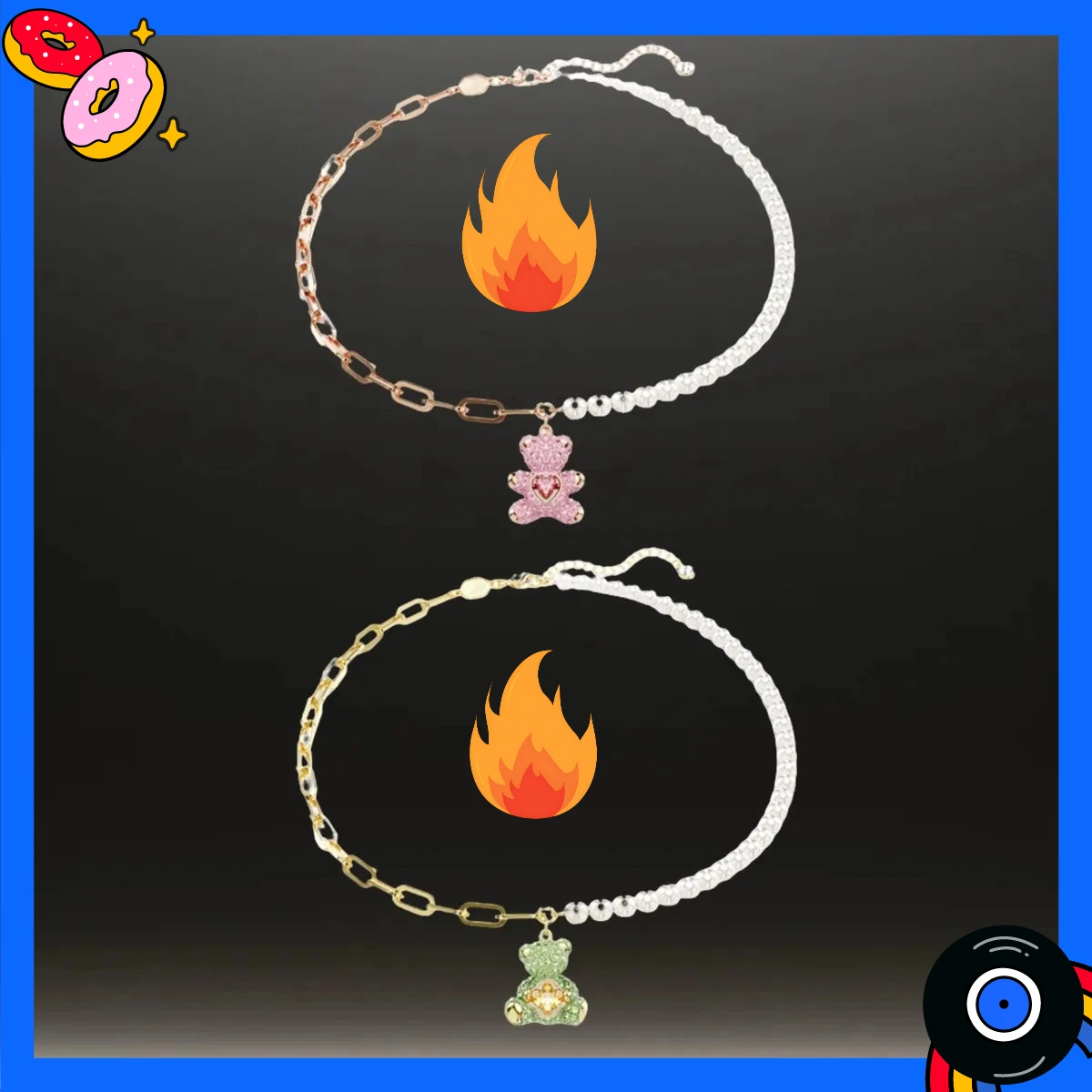 

2025 New Hot Selling Texture Bear Design Necklace Pendant Handmade Inlaid Jewelry Design Sweet and Cute Girlfriend Gift