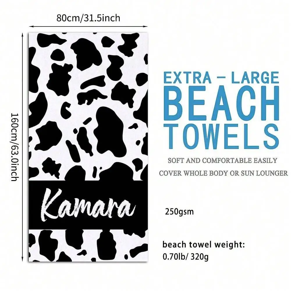 Custom Name Beach Towel Lightweight Travel Towels for Backpacking Absorbent Quick-Dry Summer Sale Bulk Order for Wedding Guests