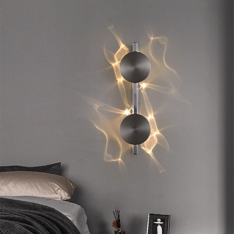 

Simple corrugated light and shadow creative wall lamp living room bedroom background