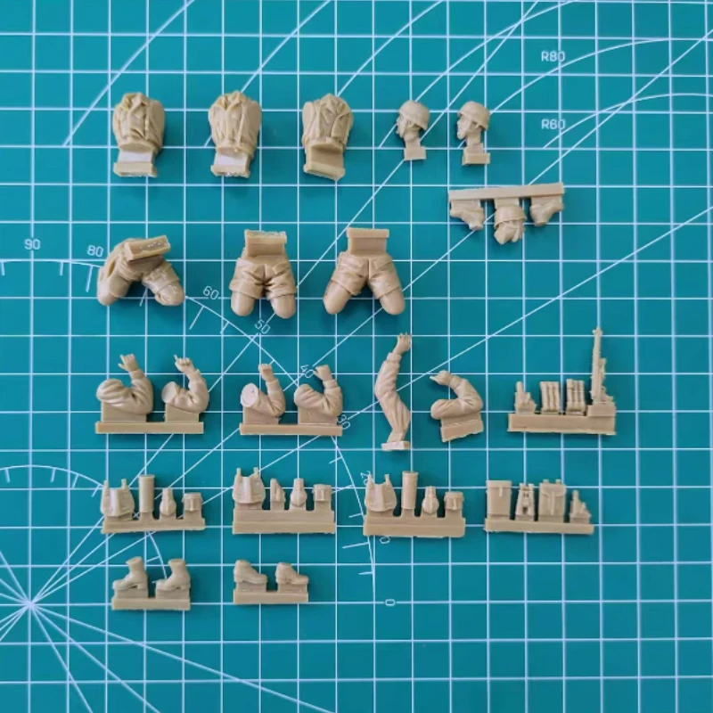 1/35 스케일 다이캐스트 수지 피규어 모델 키트 2차 세계대전 독일 파라스 건 모르타르 승무원 3 피규어(모르타르 없음) 조립되지 않고 도색되지 않음