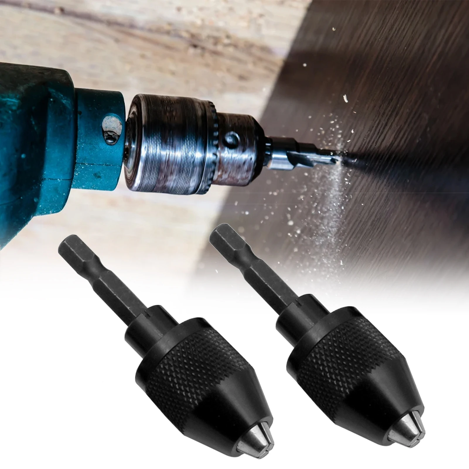 1/4 Inch Keyless Chuck Conversion Hex Shank Adapter 0.3-6mm Drill Bit Quick Change Driver Electric Drill Bits Collet Converter