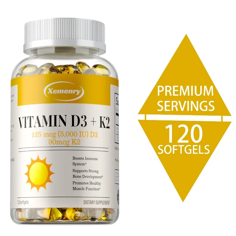 

Vitamin D3 + K2 Capsules - Highly Absorbed Calcium,Bone Density, Joint Flexibility, Supports Joints and Heart Health, Metabolism