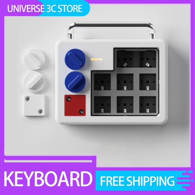 DEADLINE-DOYSPAD Mini teclado mecânico com botão, sem fio, Bluetooth, dois modos, metal, acessórios personalizados, presentes do gamer