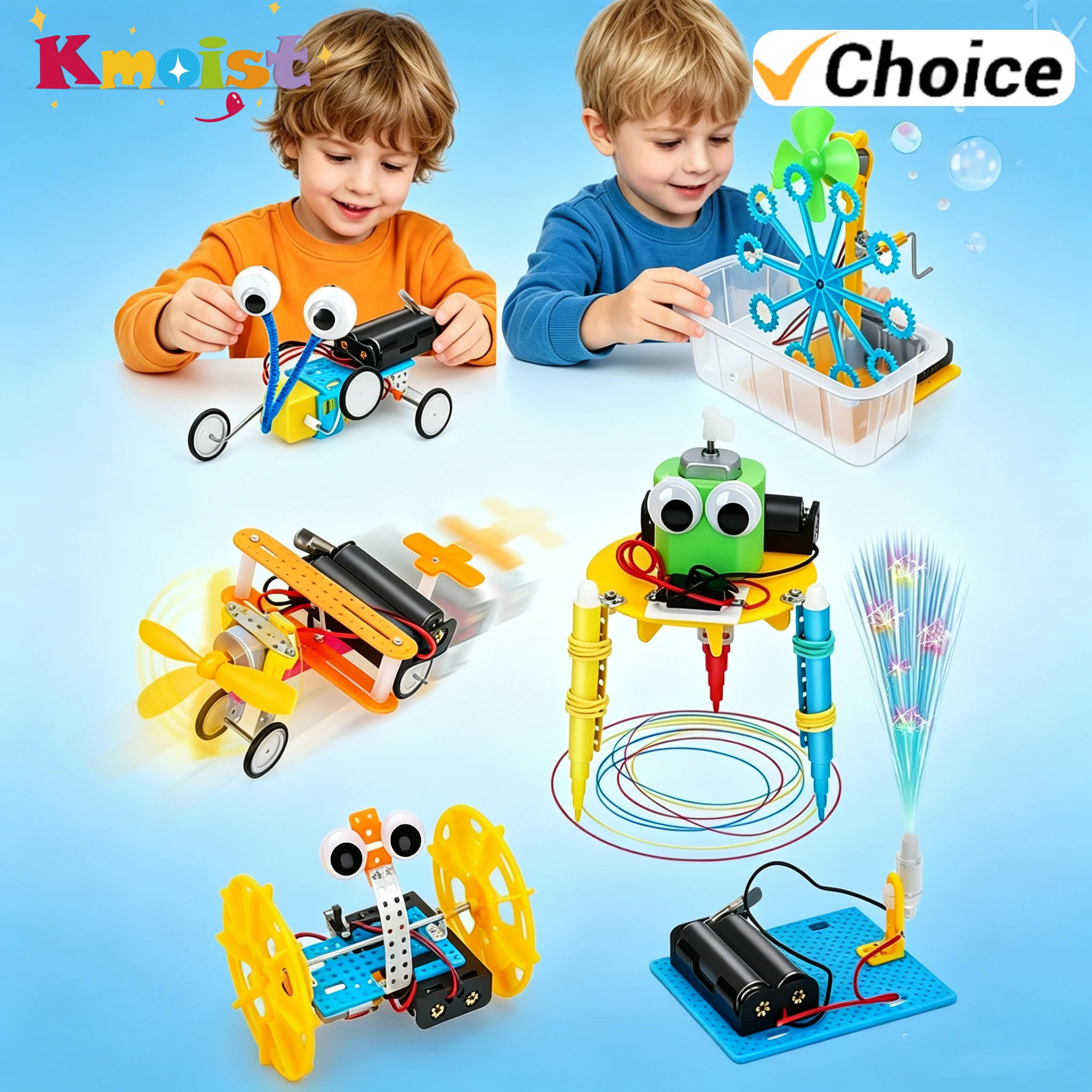 

Robotics Kit 6 Set Science Experiments Project Activities Toys for Kids Engineering Building Electronic Motor Robot Kid Craft
