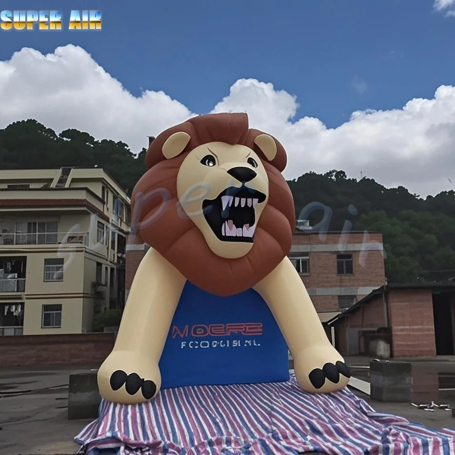 Hot Sale Outdoor Decoration Oxford Fabric Custom Inflatable Advertising lion Football Tunnel/inflatable Mascot Tunnels