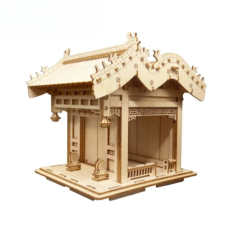 

One hall hanging flower door wooden mosaic building assembly manual DIY mortise and tenon structure Forbidden City