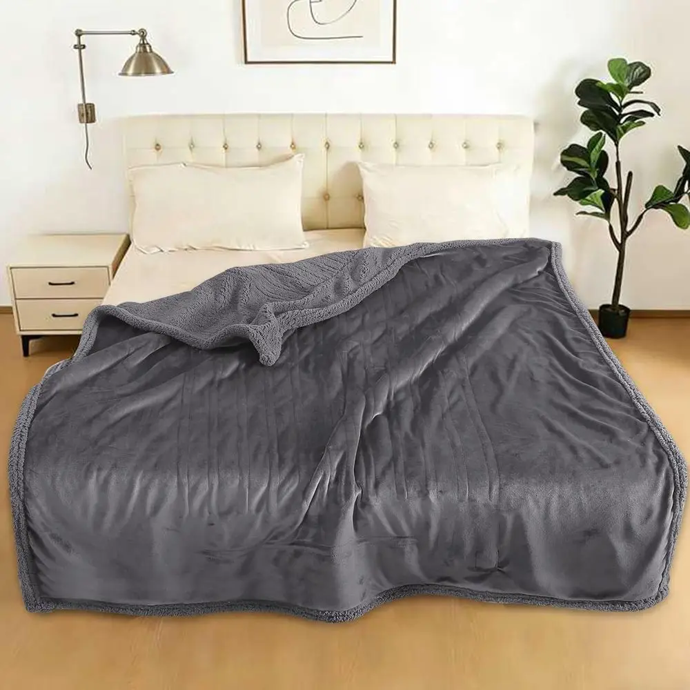 

Electric Heated Blanket ull Size 72" x 84" - 5 Heat Settings & 10H Auto-O, Microplush lannel & Sherpa Lining, hine Washable, Ove