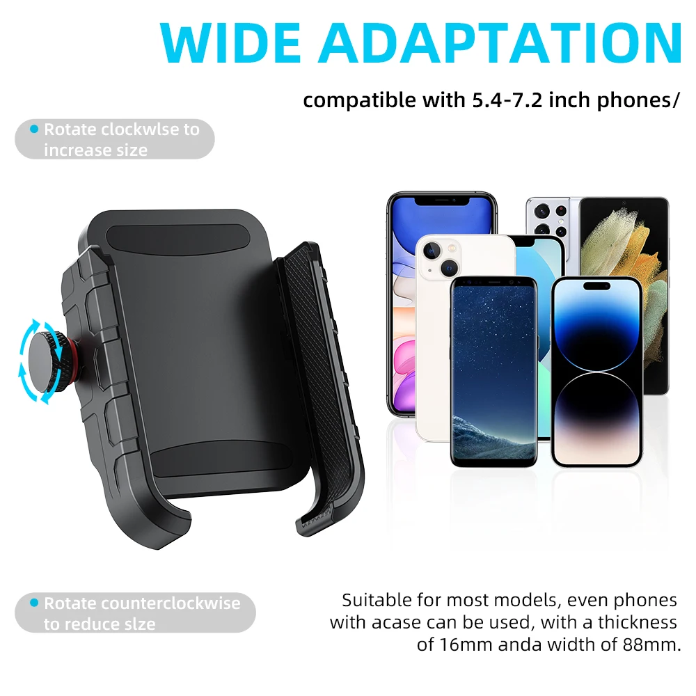 2024 Motorcycle Phone Holder Mount Moto Bicycle Handlebar Bracket 360 Rotating Cell Phone Stand for Motorcycle Bike Scooter