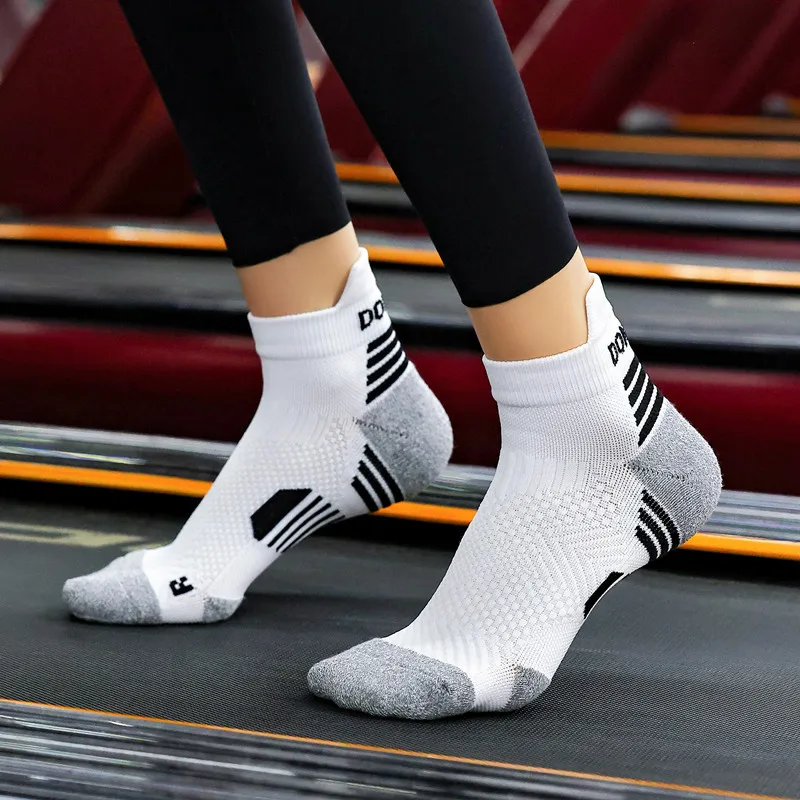 3 pares de calcetines para correr maratón hombre mujer calcetines tobilleros deportivos profesionales Fitness tubo acolchado grueso calcetines