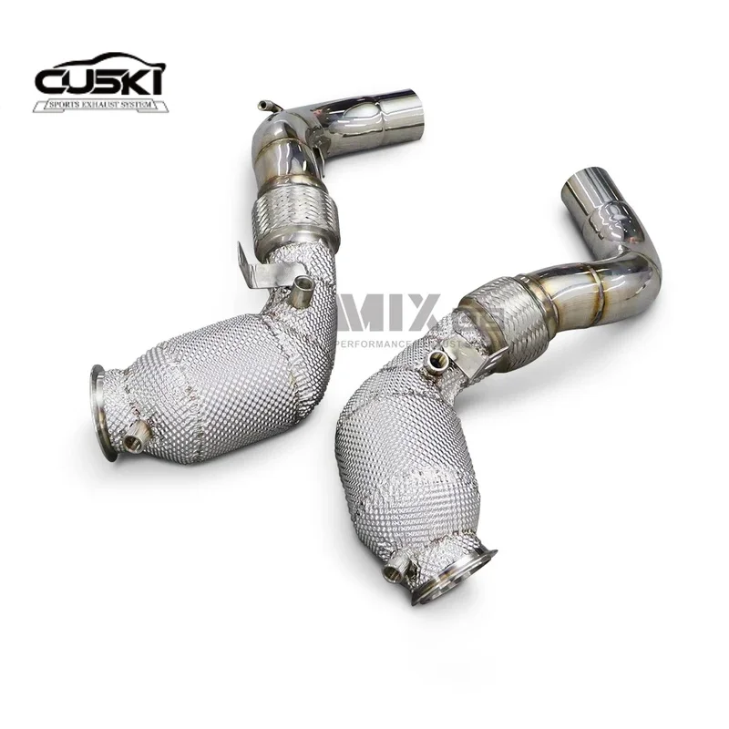 High Flow front section exhaust head straight through Applicable to BMW X7 4.4T quality Stainless Steel Car Exhaust Modification