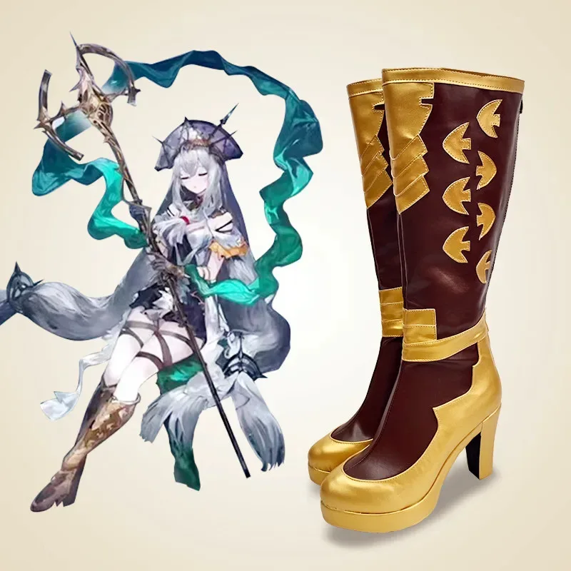 

Аниме-игра Arknights Skadi the Corrupting Heart, обувь для косплея, ботинки, аксессуары для костюмов на Хэллоуин, индивидуальный заказ