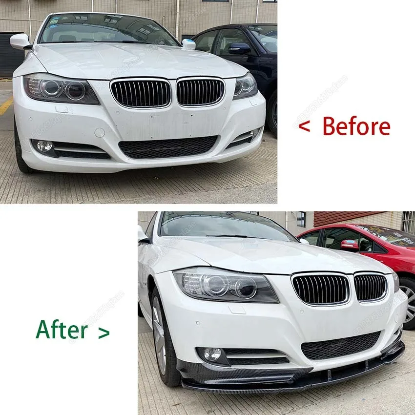 For BMW 3 Series E90 E91 LCI Facelift 325i 330i 2007-2012 Gloss Black ABS Car Front Bumper Lip Diffuser Splitter Body Kit Tuning
