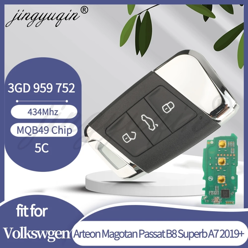

Умный дистанционный автомобильный ключ 3GD959752 5C/MQB49 чип для VW Volkswgen Arteon Magotan Passat B8 Superb A7 2019-23 бесконтактная карта без ключа