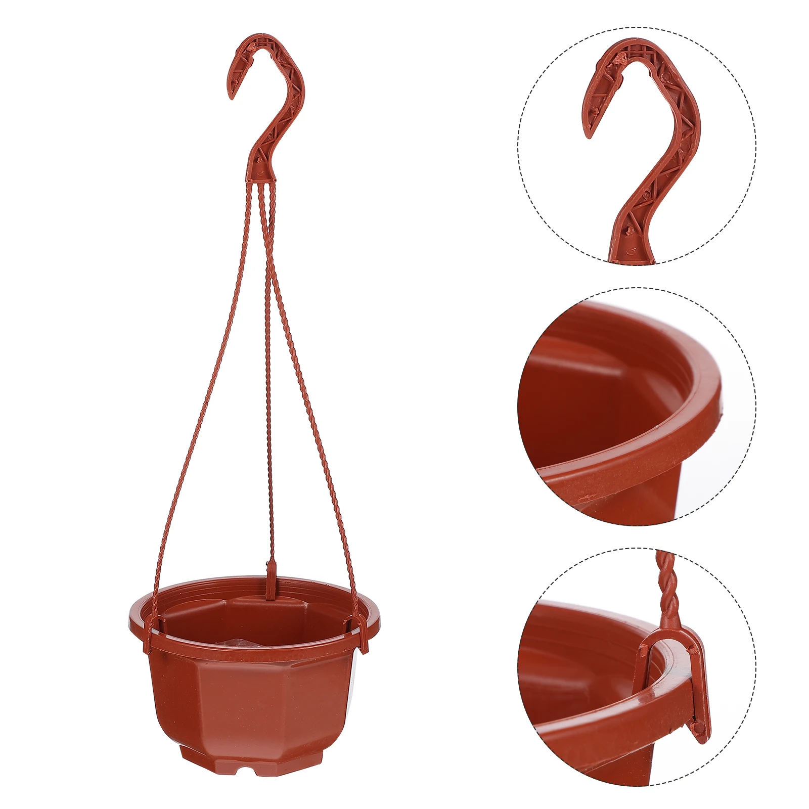 

8 Pcs Plastic Flower Pots Thick Durable Material Garden Balcony Decor Plant Containers PP Small Vase Hanging Use