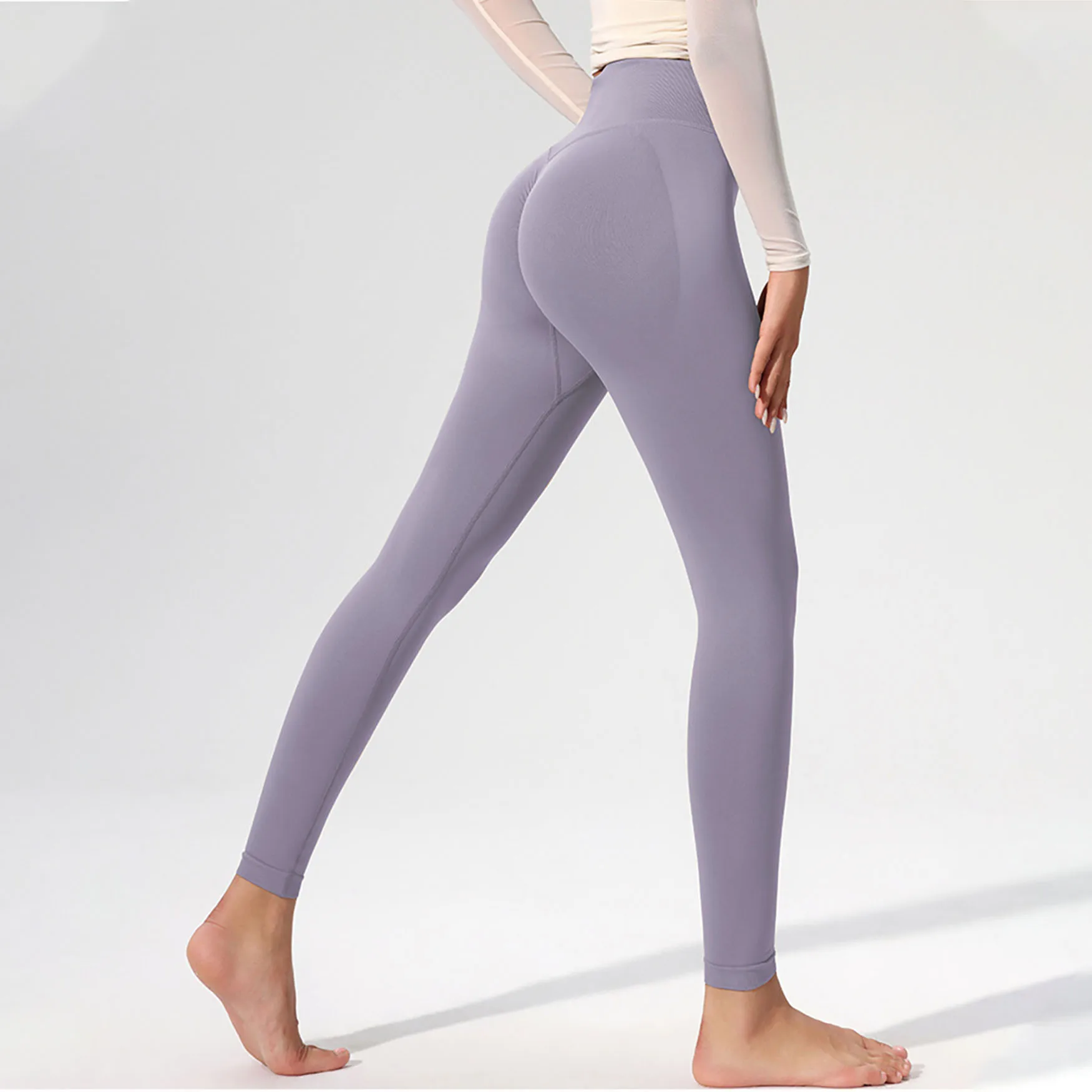 Leggings de ioga para mulheres Calças magras de cintura alta Push Up Calças de ginástica esportiva Secagem rápida Calças compridas de treino