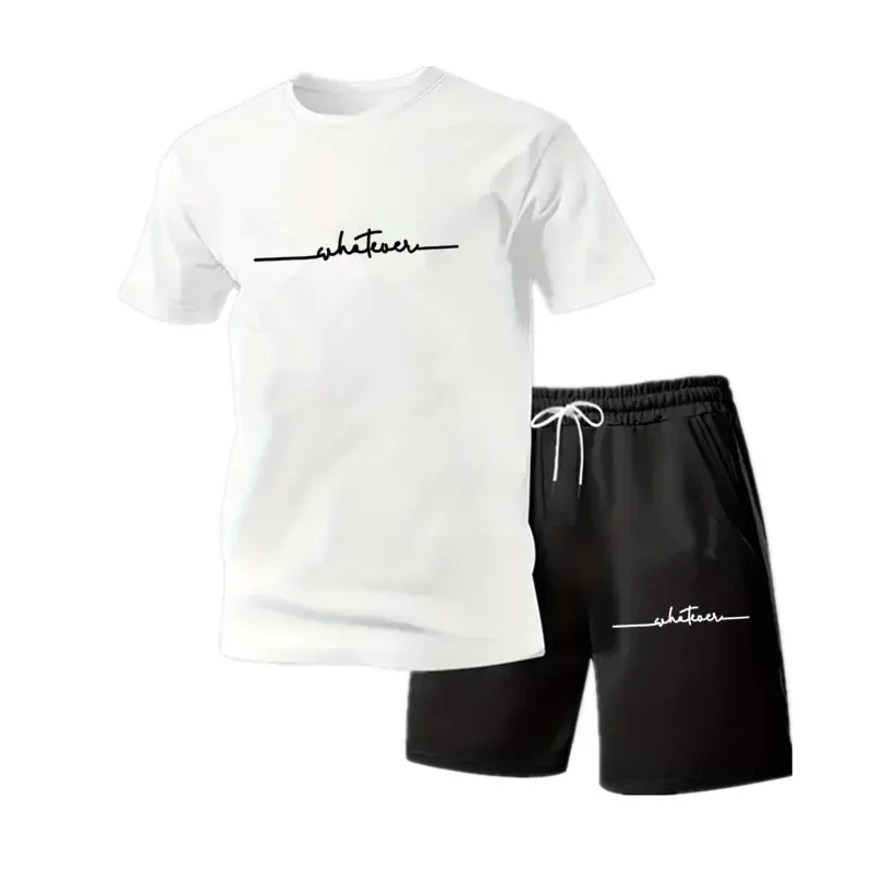 

2026 brand new summer fashion printed fitness and sports loose, breathable, quick-drying round-neck short-sleeved set
