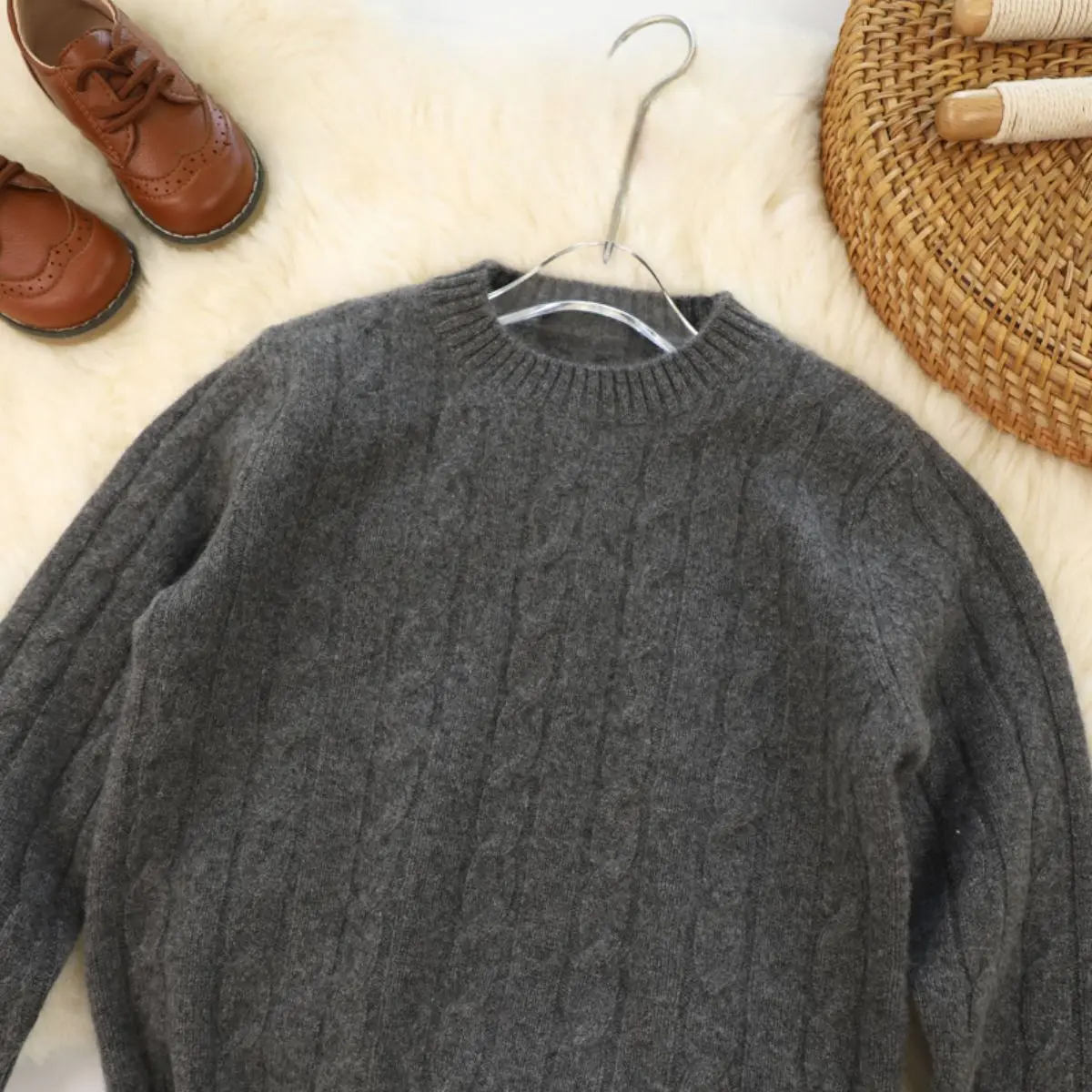 1-12Y Kids Boys Sweater Autumn Korean Solid Children Boys Pullover Knitwear Loose Young Teenager Boys Long Sleeve Basic Bottoms