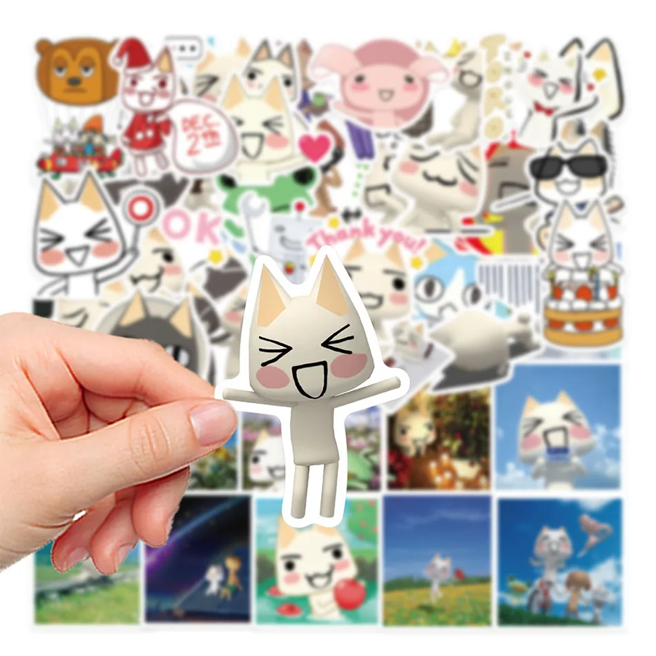 50/100/500Pcs Cartoon Toro Inoue Cat Stickers Kawaii Waterproof Graffiti Decals for laptop Suitcase Skateboard Sticker Wholesale