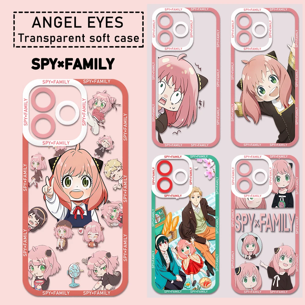 SPY X FAMILY Anime Kawaii Anya Phone Case For iPhone 15 14 13 12 11 Mini Pro Max X XR XSMax 6S 6 7 8 Plus SE20 Transparent Cover