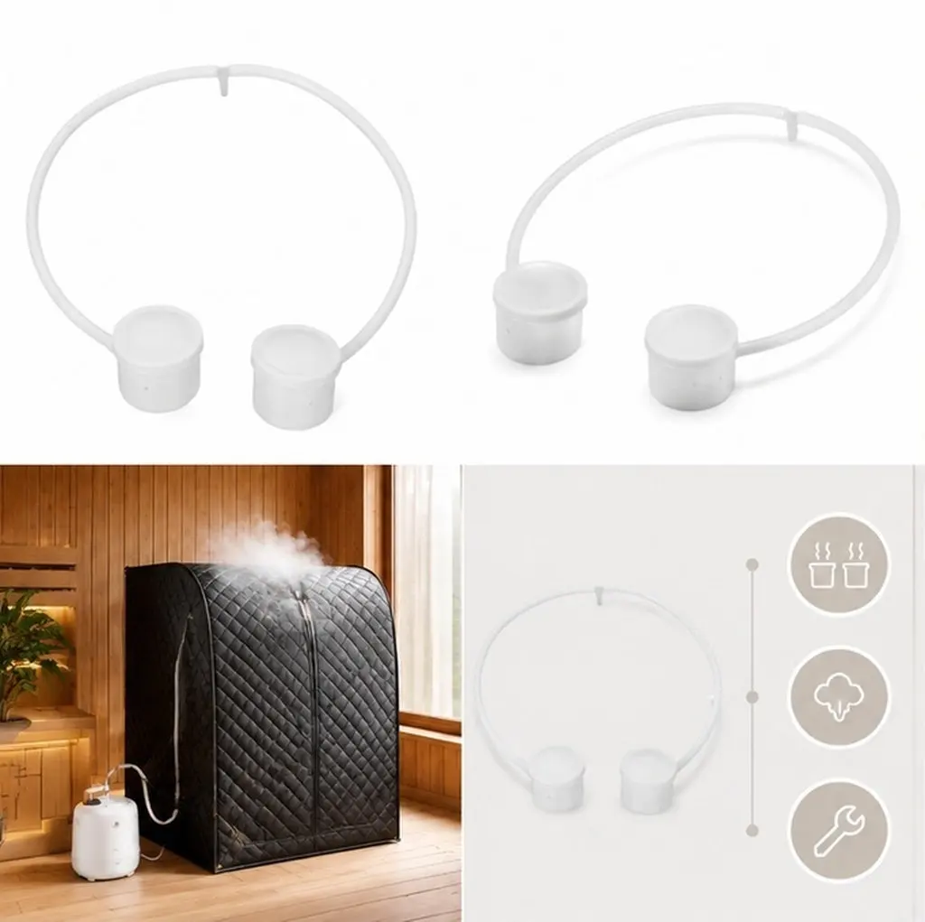 Dual Steam Outlet Connector for Home Sauna – Even Vapor Output, Dry Burn Protection, Stainless Steel Base