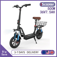 iScooter i12 Electric Scooter 36V 7.5Ah Lithium Battery 500W Motor  E-Scooter 12 Inch Tires Foldable EScooters