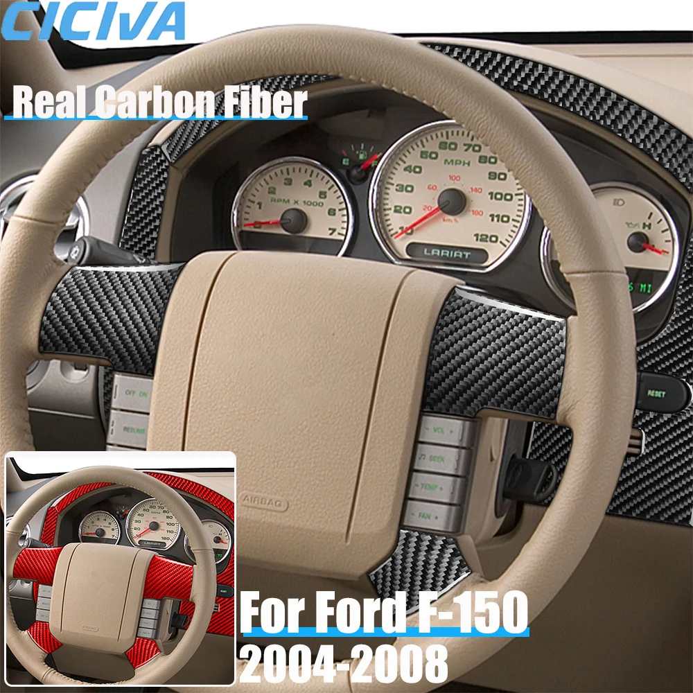 

Real Carbon Fiber Car Accessories Speedometer Steering Wheel Trim Cover Soft Sticker For Ford F150 FX4 2004 2005 2006 2007 2008