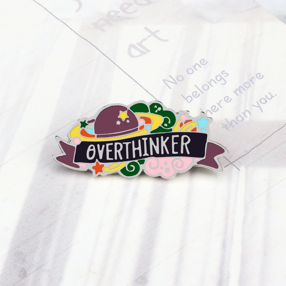 Quotes Collection Brooch Badge Socially Awkward Overthinker Be Kind-Brave-Alive Slogan Hard Time Enamel Pin Funny Banner Jewelry