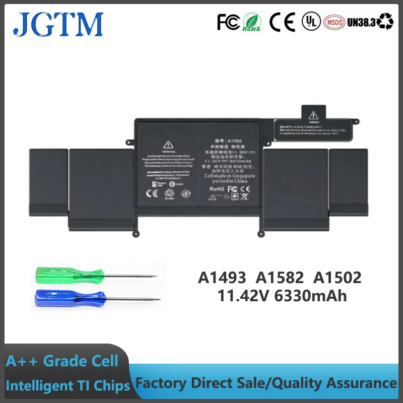 Jgtm-bateria do Portátil para Macbook Pro Retina A1493 A1582 A1502 Início de 2023 Meados de 2014 Final de 2013 Me864 Me865 11.42v 74.9wh