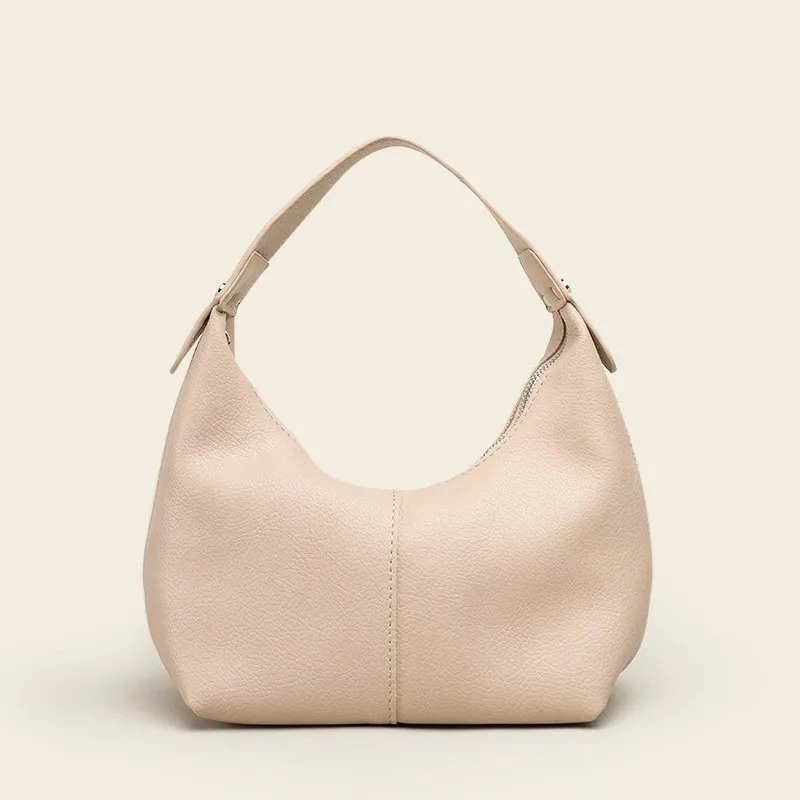 Bolso de estilo Retro Simple para mujer, Bolso pequeño Hobo, verde hierba, clásico, negro sólido, cierre de bolsillo con cremallera, cuero Litchi