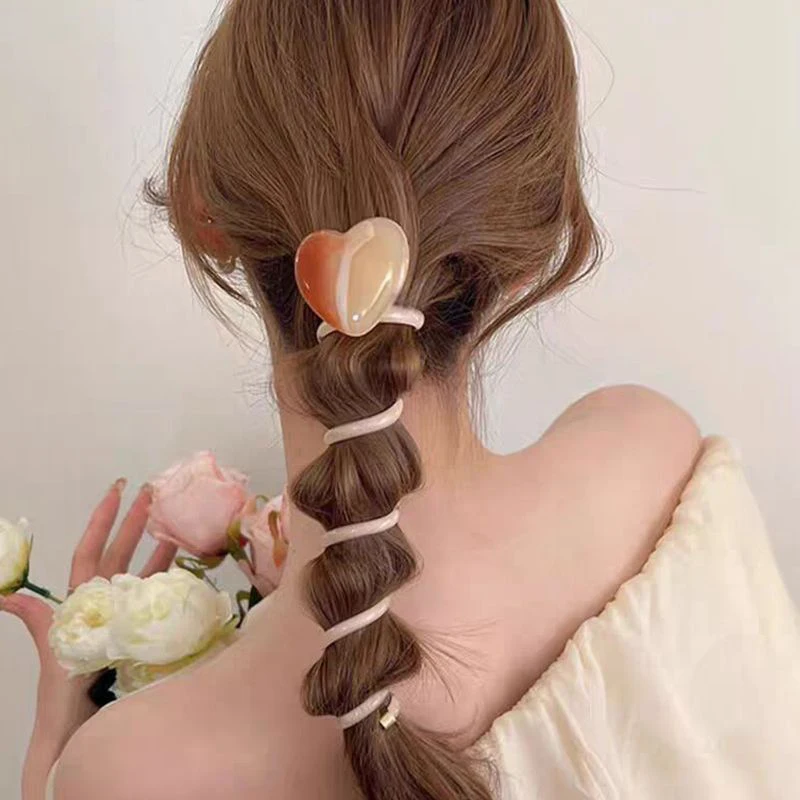 女性用ゴムヘアバンド,女の子用ポニーテールネクタイ,シンプルなシュシュ,電話ケーブル,ファッションアクセサリー,1個,4個