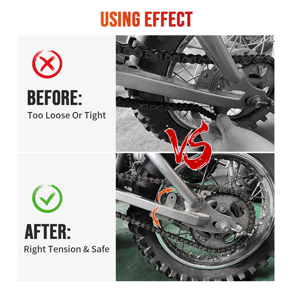 Инструмент для регулировки цепи, универсальный натяжной механизм для мотоциклов Honda, Suzuki, Yamaha, Kawasaki, BMW