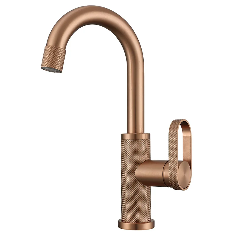 Bathrom Basin Faucet Hot and Cold Lavatory Sink Faucet  Bathroom Vessel Sink Mixer Taps 304 SUS Single Lever Grey Sink Mixer